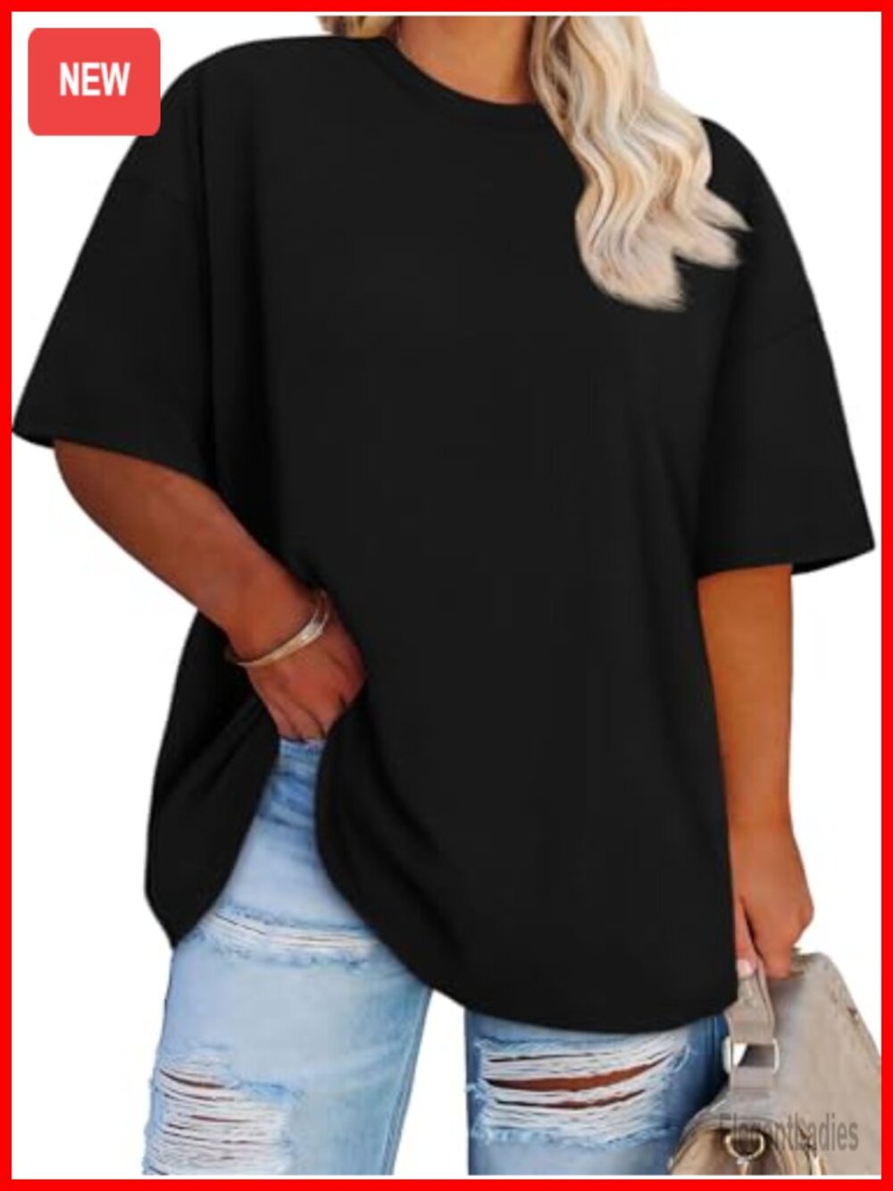Plus Size Oversized T-Shirt Loose Fit Crewneck Short Sleeve